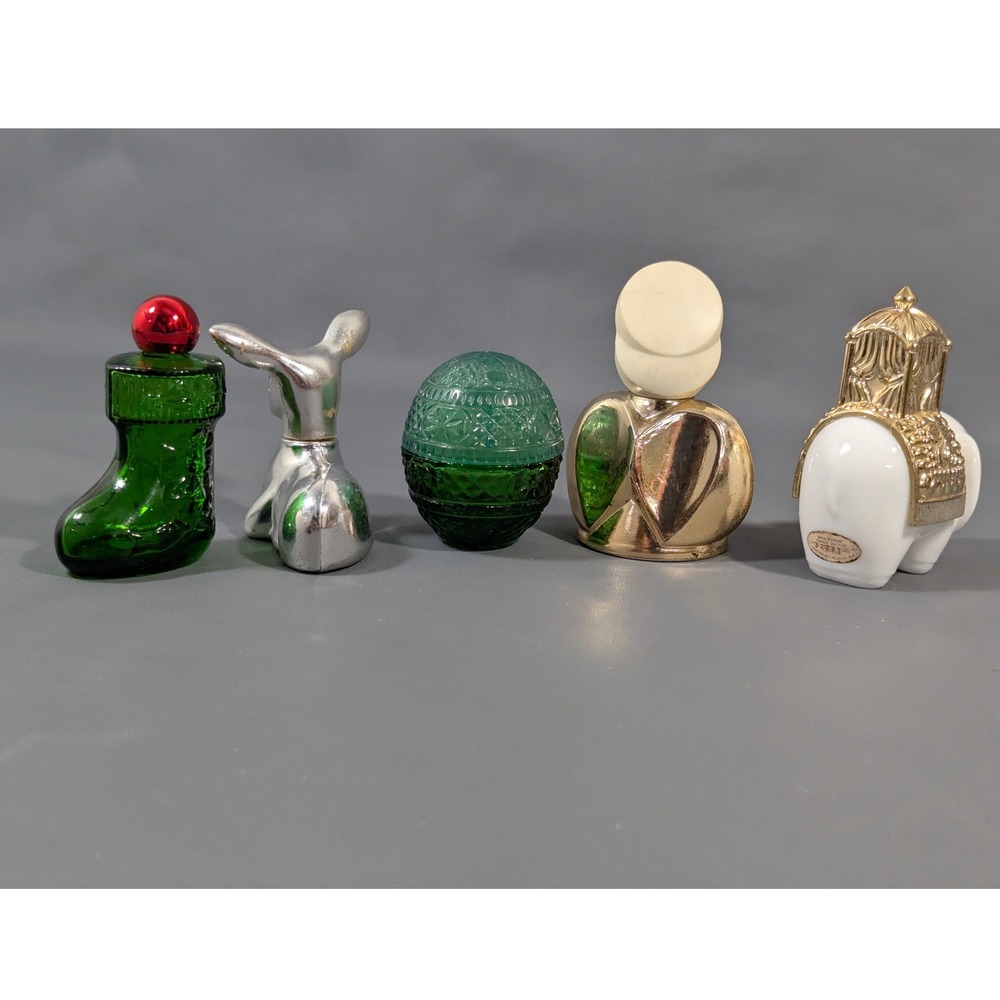 Vintage Avon Collectible Perfume Bottle Lot Angel Elephant Fawn Stocking Egg